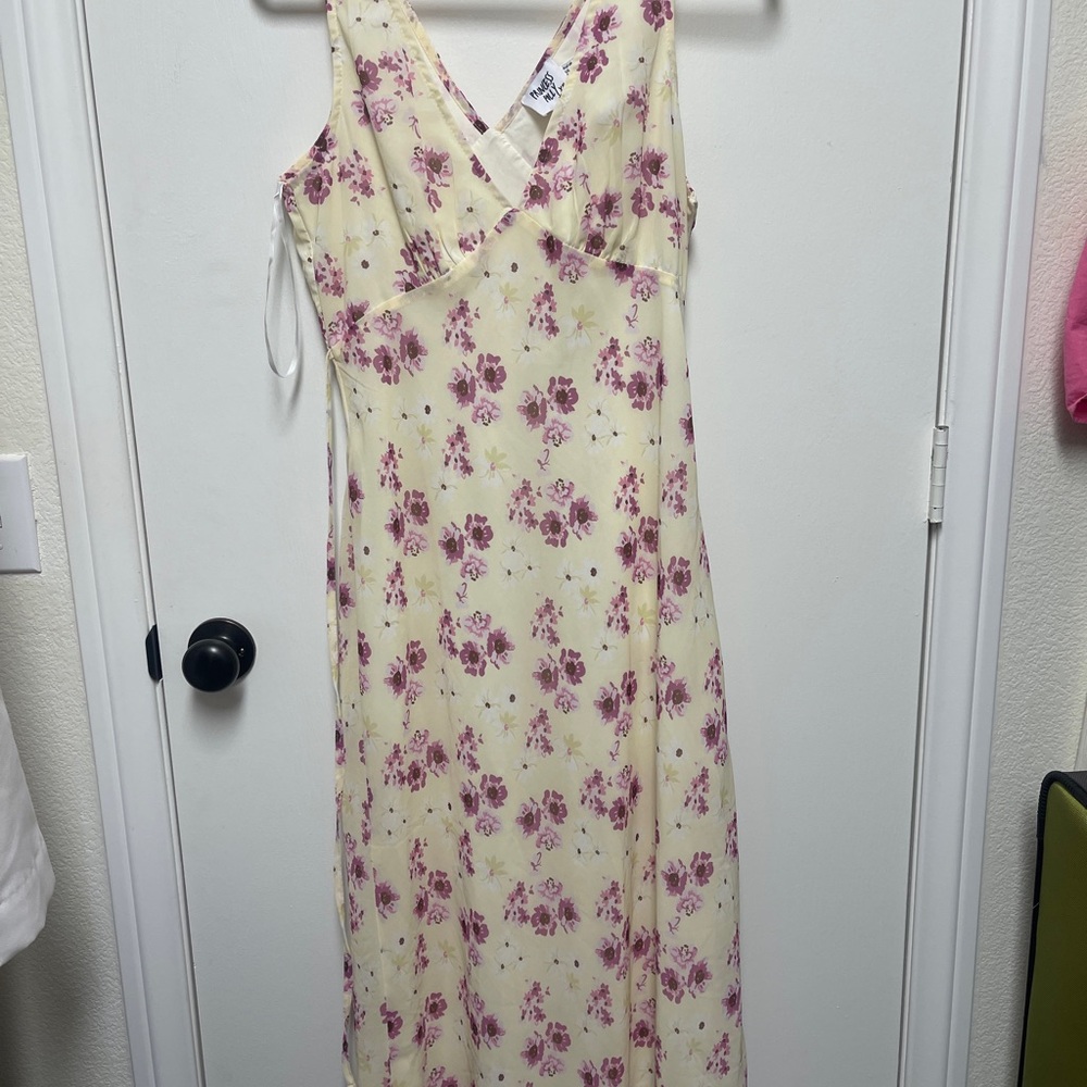 Floral Cream and Pink Dress